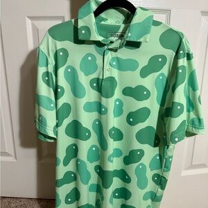 SOSIK Green Patterned Men's Polo Shirt